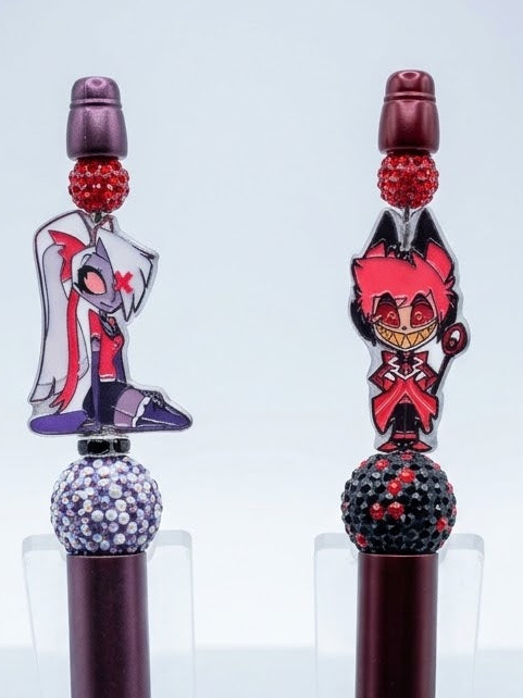 Hazbin Hotel Vaggie and Alastor custom pen set