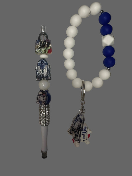 Star Wars Mandalorian Themed Pens & Matching Wristlet Sets