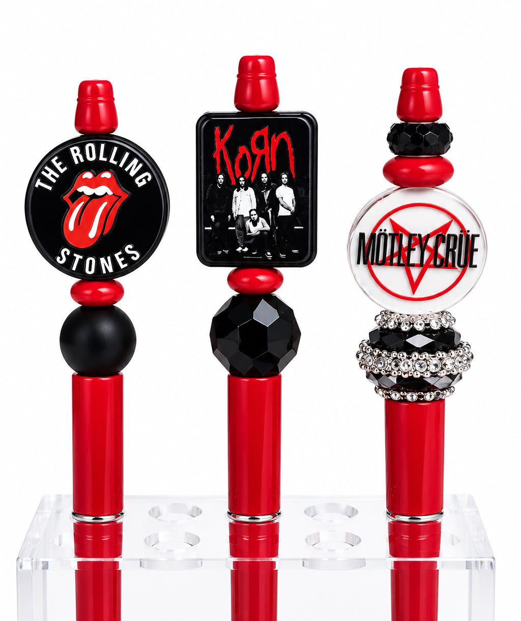 Rock band pens-Rolling stones, Ozzy, nirvana, Guns and Roses and more