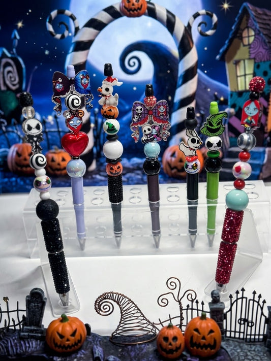Custom nightmare before Christmas beaded pens