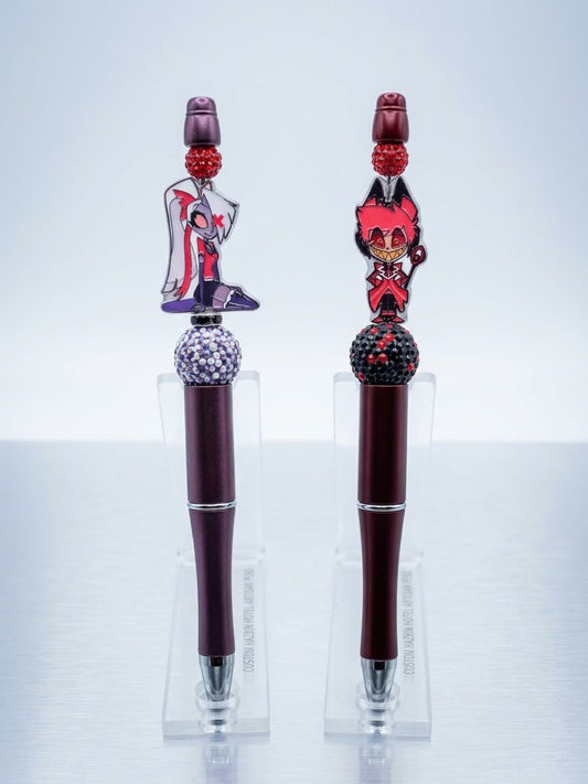 Hazbin Hotel Vaggie and Alastor custom pen set
