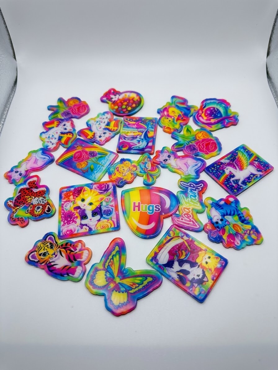 Lisa frank acrylics _magnets _ key chains _ badge real clips