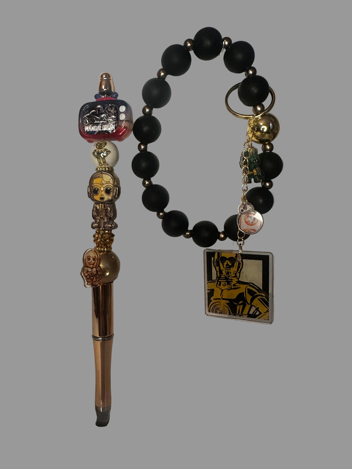 Star Wars Mandalorian Themed Pens & Matching Wristlet Sets