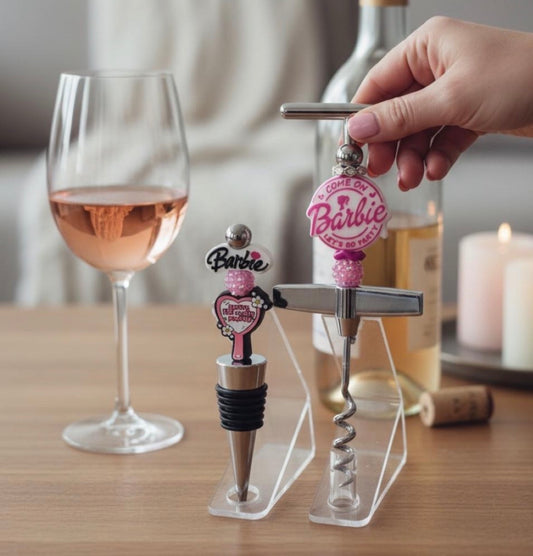Barbie Cork Screw and Wine topper Gift Set