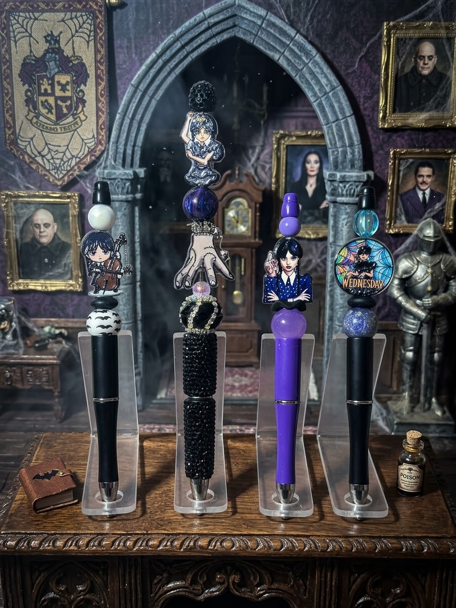 Wednesday Adams Themed Pens